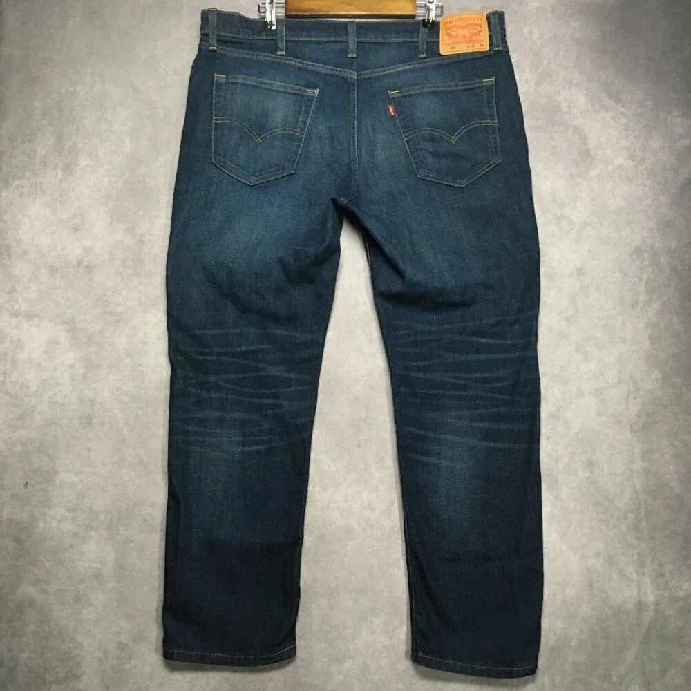 Levis Mens 541 Athletic Fit Blue Jeans size 40x32 Stretch Denim Zipper Fly Pants